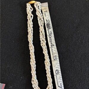 Freshwater pearl braided necklace.